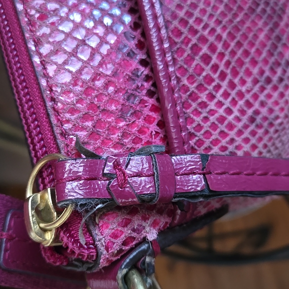Coach Raspberry/fuchsia Python/snakeskin Embossed… - image 4